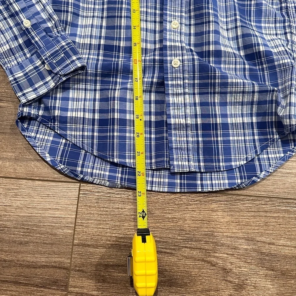 Ralph Lauren Boy’s 8 Blue and White Plaid Cotton Poplin Shirt